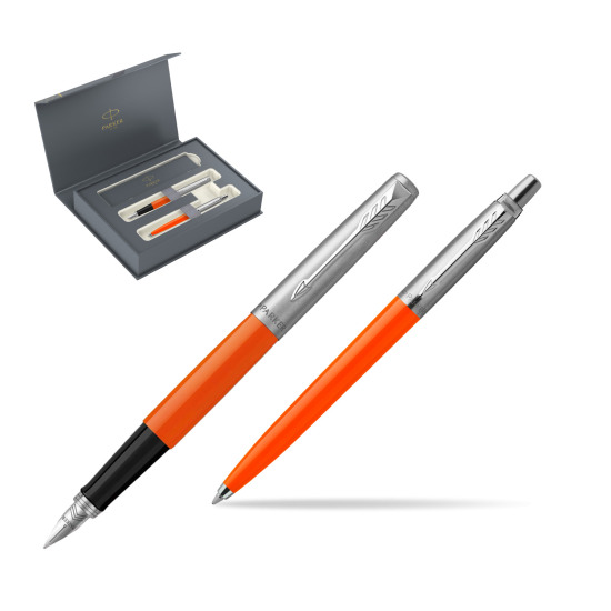 Zestaw Prezentowy Parker Pióro Wieczne + Długopis Jotter Originals Orange w pudełku Parker Duo 2022