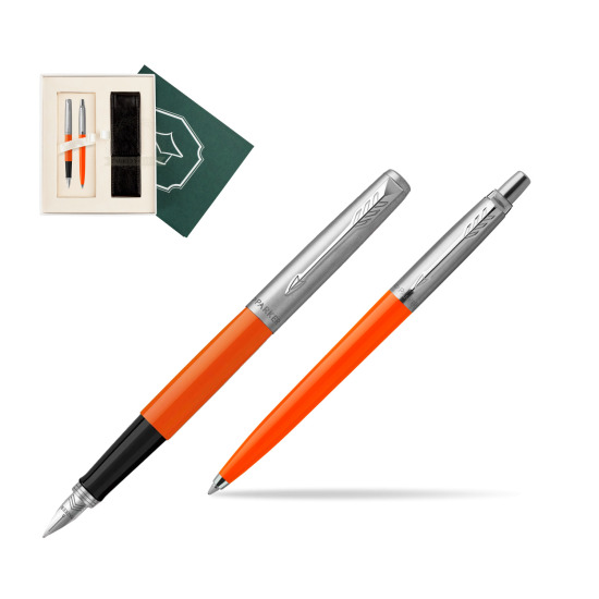 Zestaw Prezentowy Parker Pióro Wieczne + Długopis Jotter Originals Orange w pudełku Wiedza i Nauka