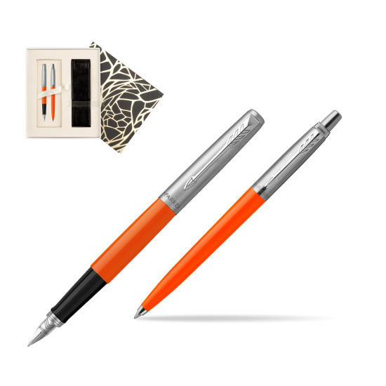 Zestaw Prezentowy Parker Pióro Wieczne + Długopis Jotter Originals Orange w pudełku Jubileusz
