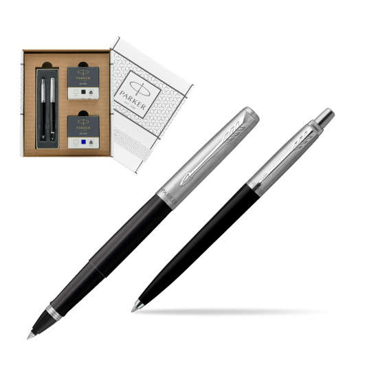 Zestaw Prezentowy Parker Pióro Kulkowe + Długopis Jotter Originals Czarny w białym pudełko Parker Eco