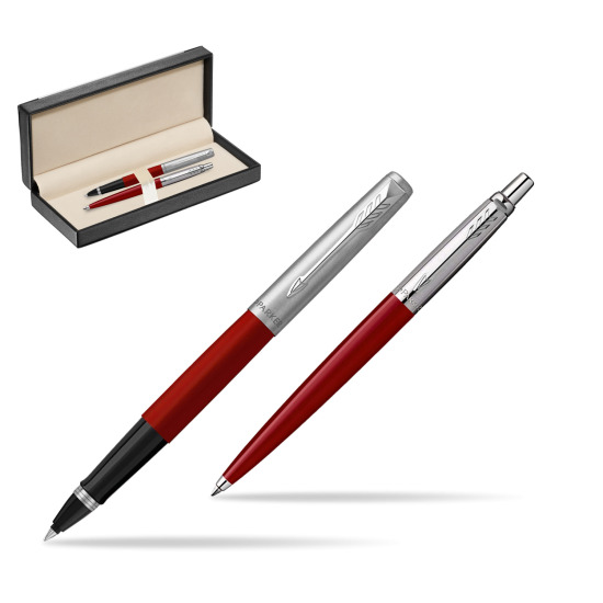 Zestaw Prezentowy Parker Pióro Kulkowe + Długopis Jotter Originals Czerwony w pudełku classic black