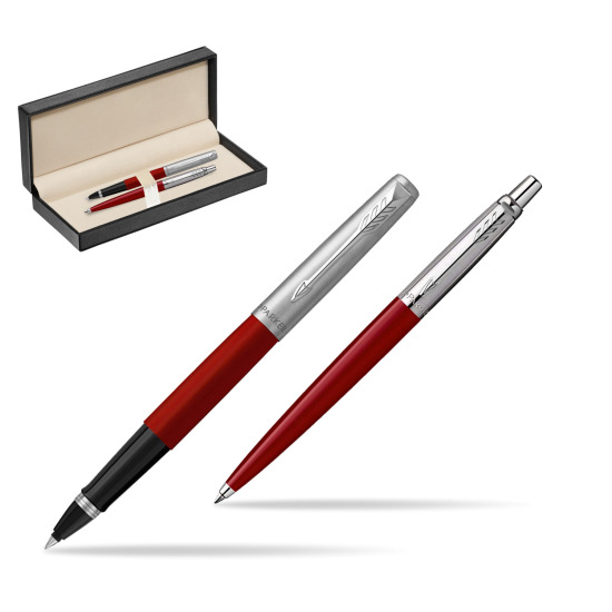 Zestaw Prezentowy Parker Pióro Kulkowe + Długopis Jotter Originals Czerwony w pudełku classic pure black