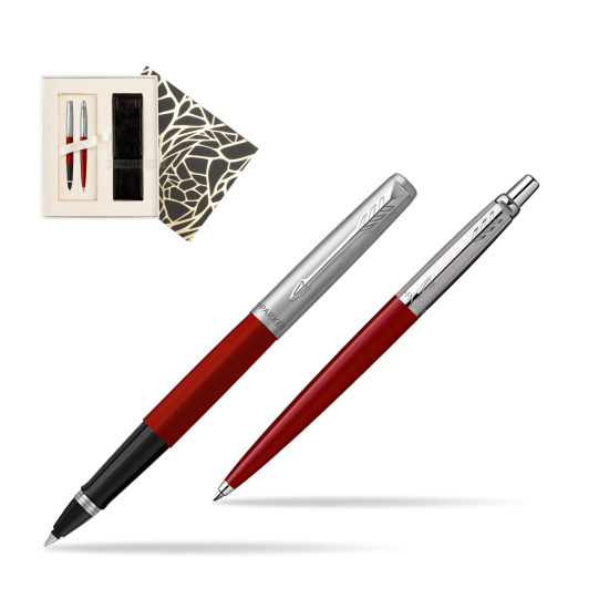 Zestaw Prezentowy Parker Pióro Kulkowe + Długopis Jotter Originals Czerwony w pudełku Jubileusz