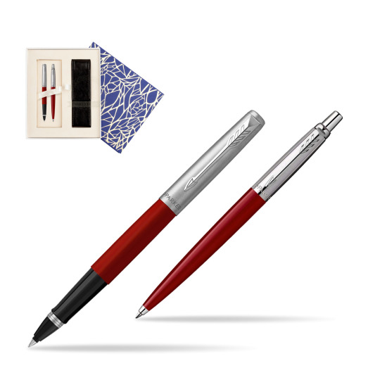 Zestaw Prezentowy Parker Pióro Kulkowe + Długopis Jotter Originals Czerwony w pudełku Uniwersalne z etui