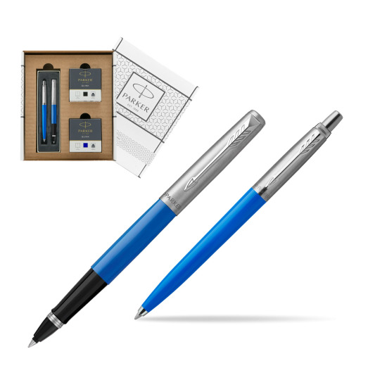 Zestaw Prezentowy Parker Pióro Kulkowe + Długopis Jotter Originals Niebieski w białym pudełko Parker Eco