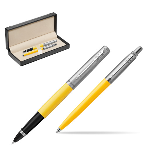 Zestaw Prezentowy Parker Pióro Kulkowe + Długopis Jotter Originals Żółty w pudełku classic black