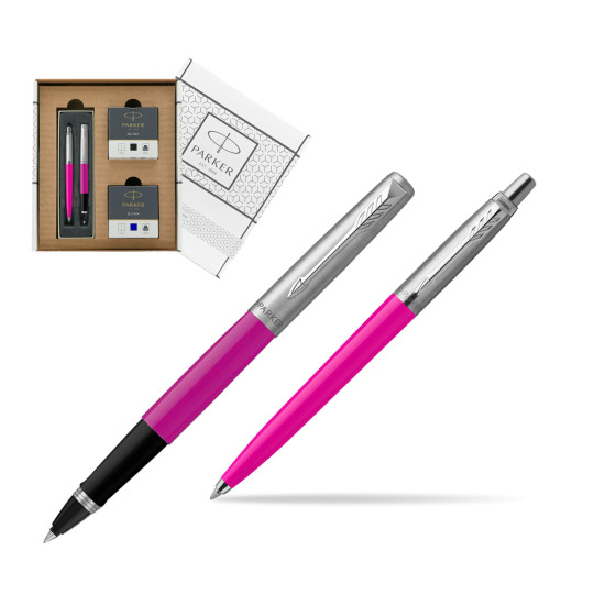 Zestaw Prezentowy Parker Pióro Kulkowe + Długopis Jotter Originals Magenta w białym pudełko Parker Eco