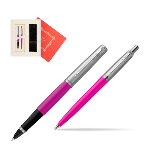 Zestaw Prezentowy Parker Pióro Kulkowe + Długopis Jotter Originals Magenta w pudełku Czerwień Od Serca