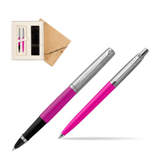 Zestaw Prezentowy Parker Pióro Kulkowe + Długopis Jotter Originals Magenta w pudełku Jubileusz 2