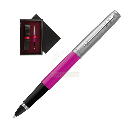 Pióro Kulkowe Parker Jotter Originals Magenta w pudełku drewnianym Czerń Single Bordo