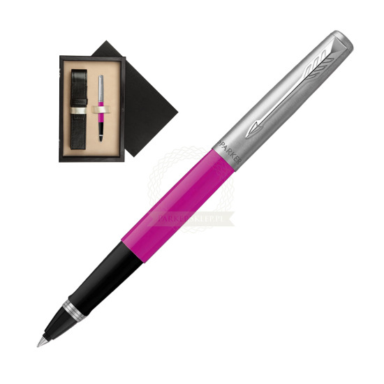 Pióro Kulkowe Parker Jotter Originals Magenta w pudełku drewnianym Czerń Single Ecru