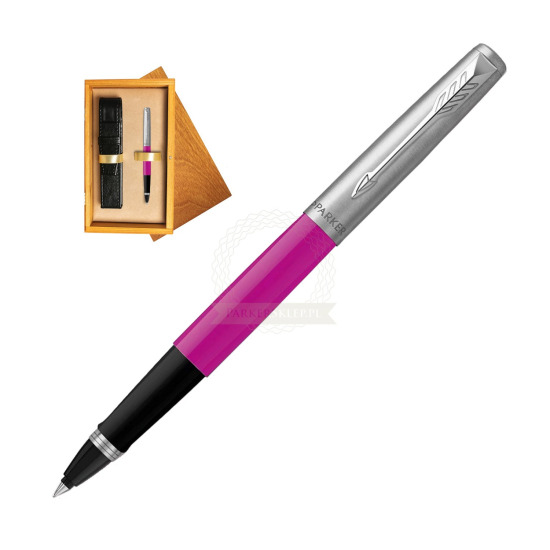 Pióro Kulkowe Parker Jotter Originals Magenta w pudełku drewnianym Honey Single Ecru