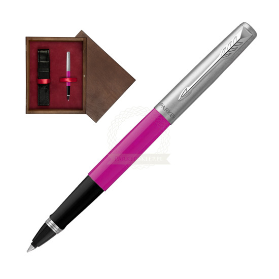 Pióro Kulkowe Parker Jotter Originals Magenta w pudełku drewnianym Wenge Single Bordo