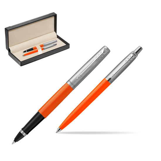 Zestaw Prezentowy Parker Pióro Kulkowe + Długopis Jotter Originals Orange w pudełku classic black