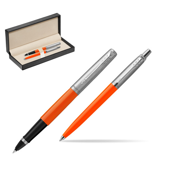 Zestaw Prezentowy Parker Pióro Kulkowe + Długopis Jotter Originals Orange w pudełku classic pure black