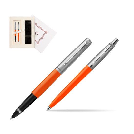 Zestaw Prezentowy Parker Pióro Kulkowe + Długopis Jotter Originals Orange w pudełku Biel Od Serca