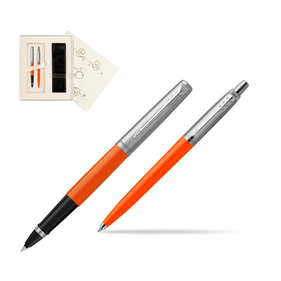Zestaw Prezentowy Parker Pióro Kulkowe + Długopis Jotter Originals Orange w pudełku Ślub