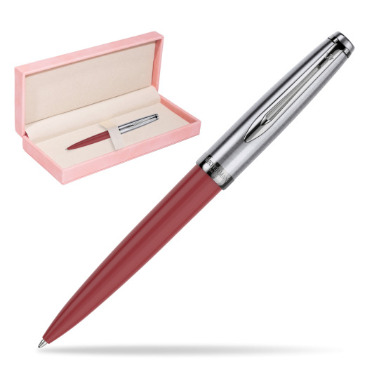 Długopis Waterman Embleme Core Czerwony w różowym pudełku zamszowym
