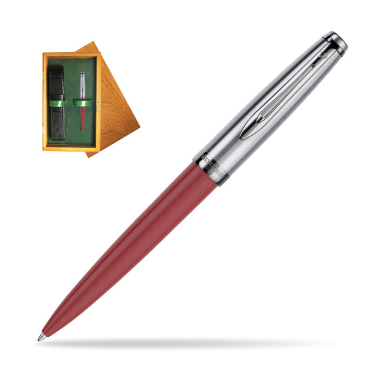 Długopis Waterman Embleme Core Czerwony w pudełku drewnianym Honey Single Zieleń