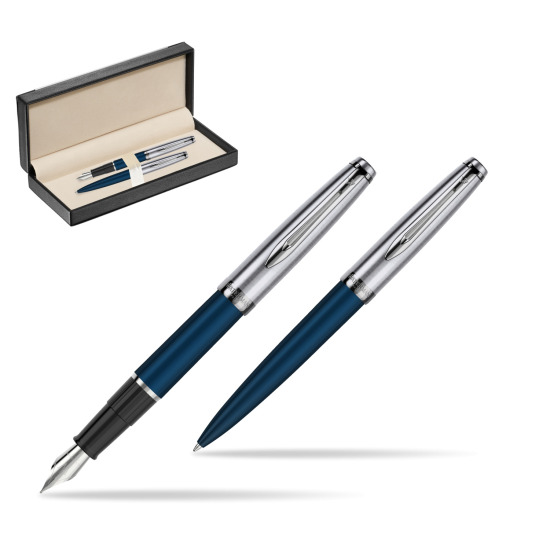 Zestaw prezentowy pióro wieczne +długopis Waterman Embleme Granatowy w pudełku classic black