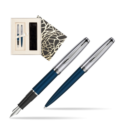 Zestaw prezentowy pióro wieczne +długopis Waterman Embleme Granatowy w pudełku Jubileusz