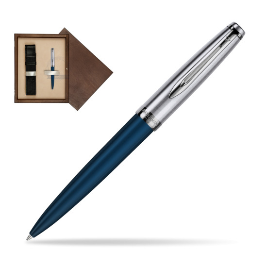 Długopis Waterman Embleme Granatowy w pudełku drewnianym Wenge Single Ecru