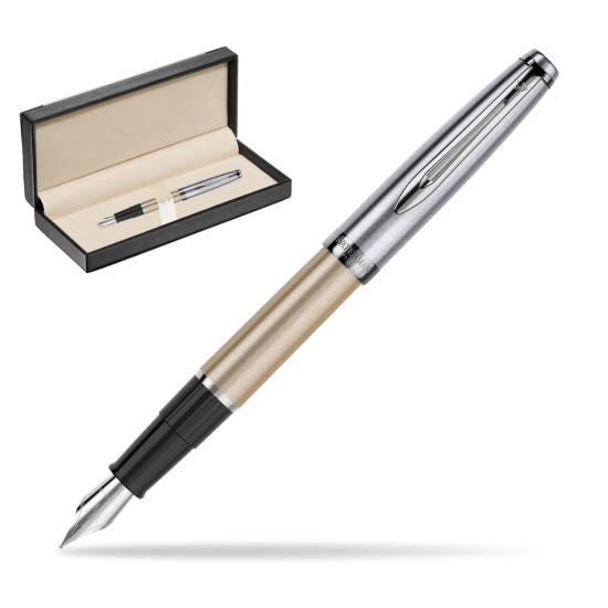 Pióro wieczne Waterman Embleme DeLuxe Metaliczny Złoty w pudełku classic black