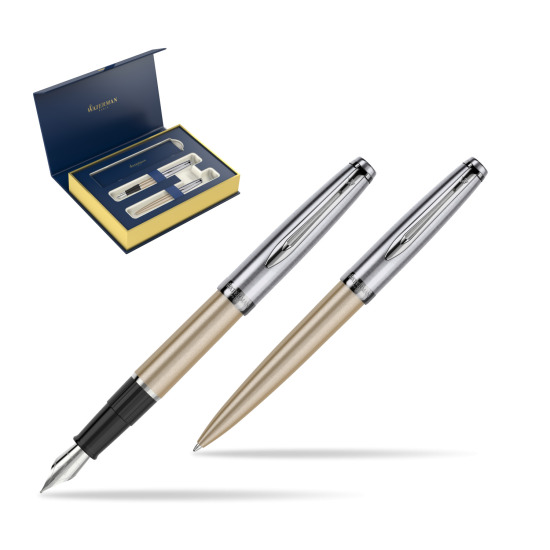 Zestaw prezentowy pióro wieczne +długopis Embleme DeLuxe Metaliczny Złoty 