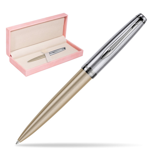 Długopis Waterman Embleme DeLuxe Metaliczny Złoty w różowym pudełku zamszowym