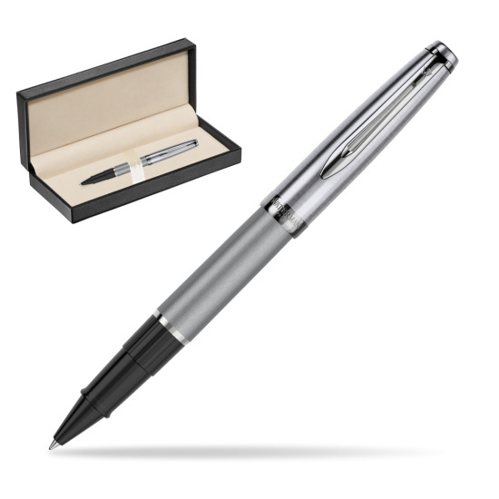 Pióro kulkowe Waterman Embleme DeLuxe Metaliczny Szary w pudełku classic pure black