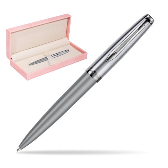 Długopis Waterman Embleme DeLuxe Metaliczny Szary w różowym pudełku zamszowym