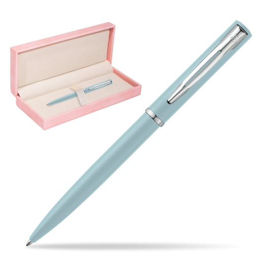 Długopis  Waterman Allure Pastel Niebieski w różowym pudełku zamszowym