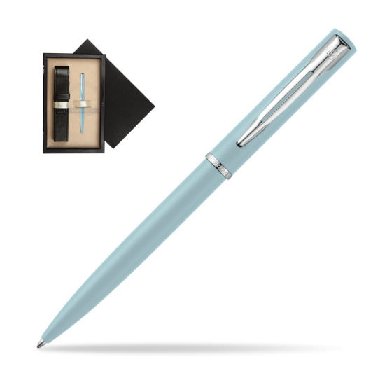 Długopis  Waterman Allure Pastel Niebieski w pudełku drewnianym Czerń Single Ecru