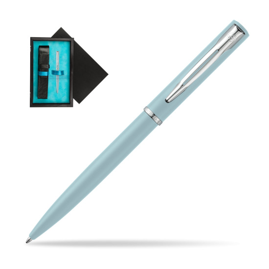 Długopis  Waterman Allure Pastel Niebieski w pudełku drewnianym Czerń Single Turkus