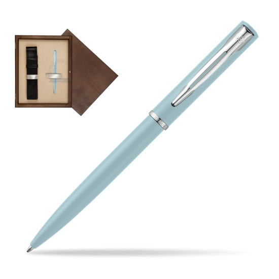 Długopis  Waterman Allure Pastel Niebieski w pudełku drewnianym Wenge Single Ecru