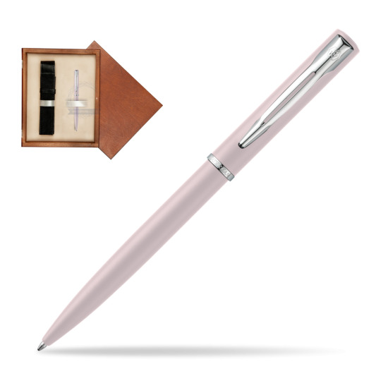 Długopis  Waterman Allure Pastel Różowy w pudełku drewnianym Mahoń Single Ecru