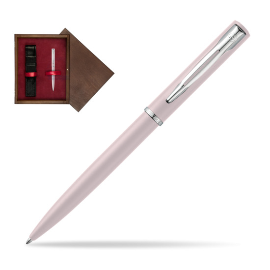 Długopis  Waterman Allure Pastel Różowy w pudełku drewnianym Wenge Single Bordo