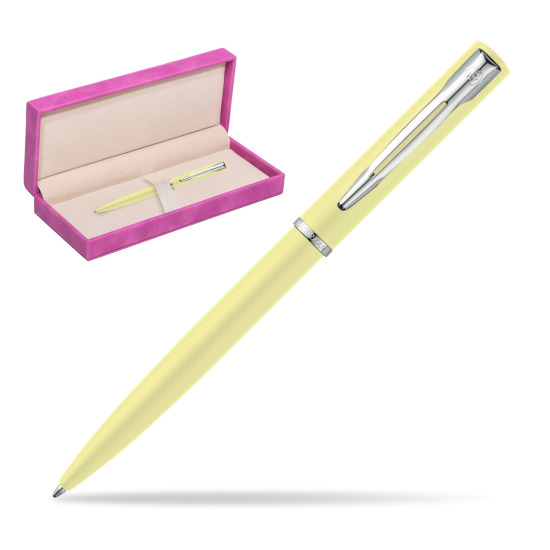Długopis Waterman Allure Pastel Żółty w pudełku zamszowym fuksja