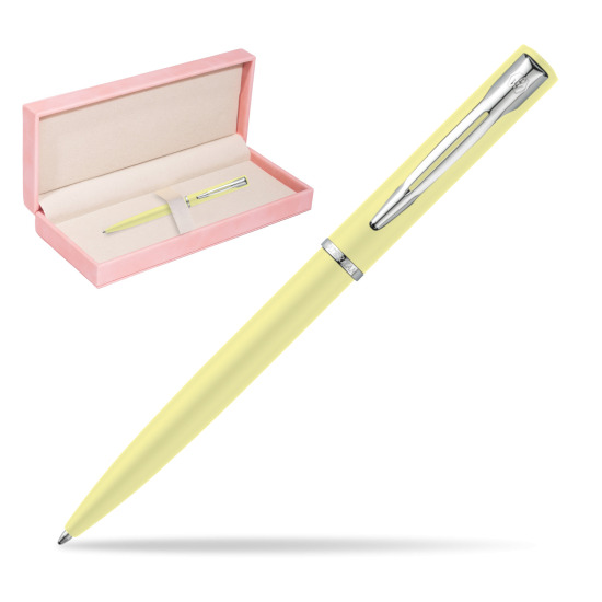 Długopis Waterman Allure Pastel Żółty w różowym pudełku zamszowym