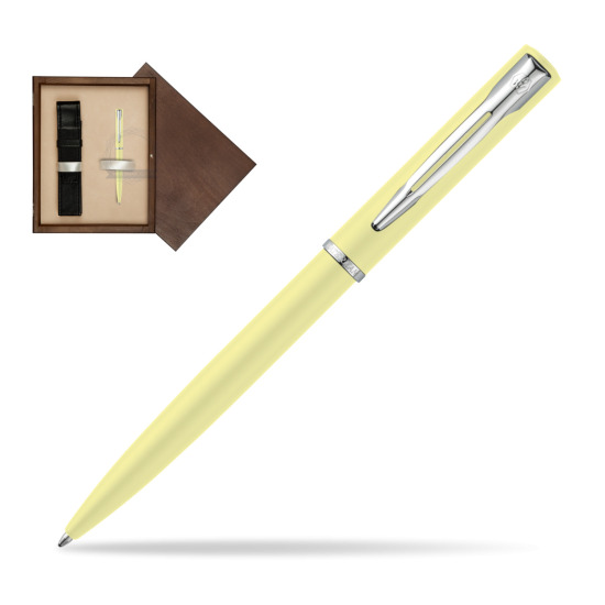 Długopis Waterman Allure Pastel Żółty w pudełku drewnianym Wenge Single Ecru