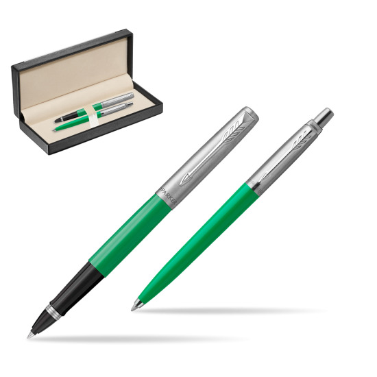Zestaw Prezentowy Parker Pióro Kulkowe + Długopis Jotter Originals Zielony w pudełku classic black