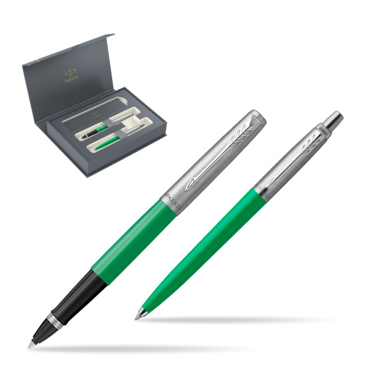 Zestaw Prezentowy Parker Pióro Kulkowe + Długopis Jotter Originals Zielony w pudełku Parker Duo 2022