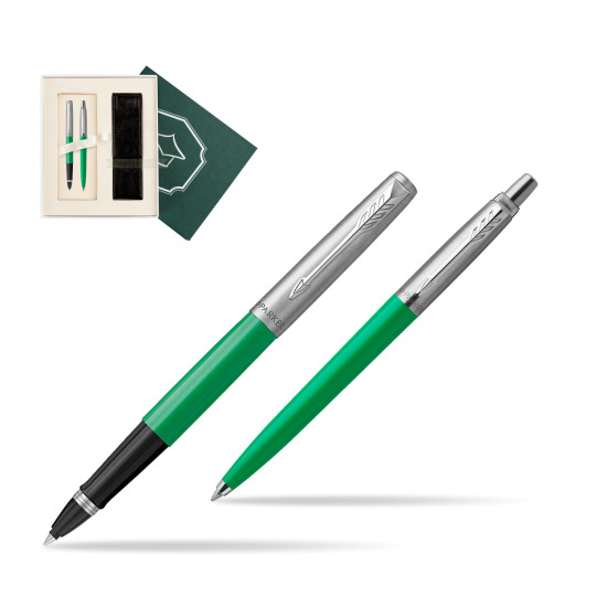 Zestaw Prezentowy Parker Pióro Kulkowe + Długopis Jotter Originals Zielony w pudełku Wiedza i Nauka