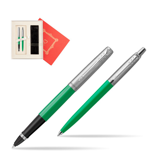 Zestaw Prezentowy Parker Pióro Kulkowe + Długopis Jotter Originals Zielony w pudełku Czerwień Od Serca