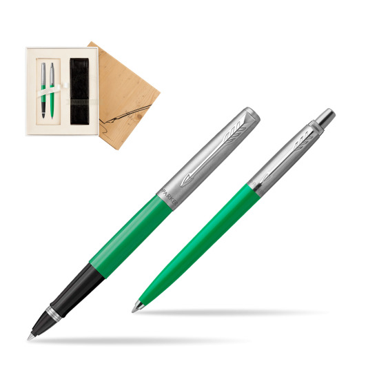 Zestaw Prezentowy Parker Pióro Kulkowe + Długopis Jotter Originals Zielony w pudełku Jubileusz 2