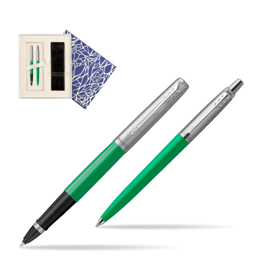 Zestaw Prezentowy Parker Pióro Kulkowe + Długopis Jotter Originals Zielony w pudełku Uniwersalne z etui