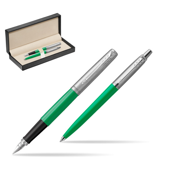 Zestaw Prezentowy Parker Pióro Wieczne + Długopis Jotter Originals Zielony w pudełku classic pure black