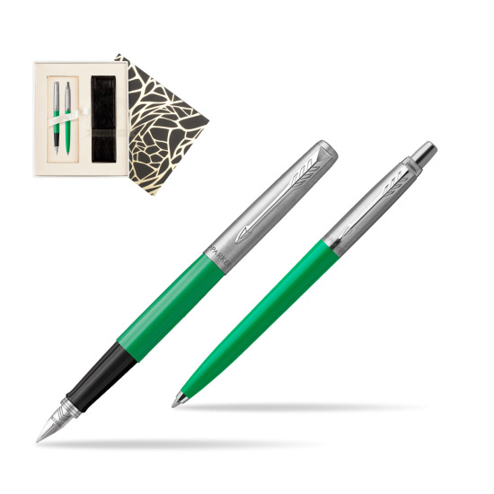 Zestaw Prezentowy Parker Pióro Wieczne + Długopis Jotter Originals Zielony w pudełku Jubileusz