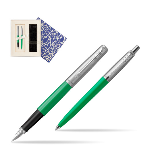 Zestaw Prezentowy Parker Pióro Wieczne + Długopis Jotter Originals Zielony w pudełku Uniwersalne z etui