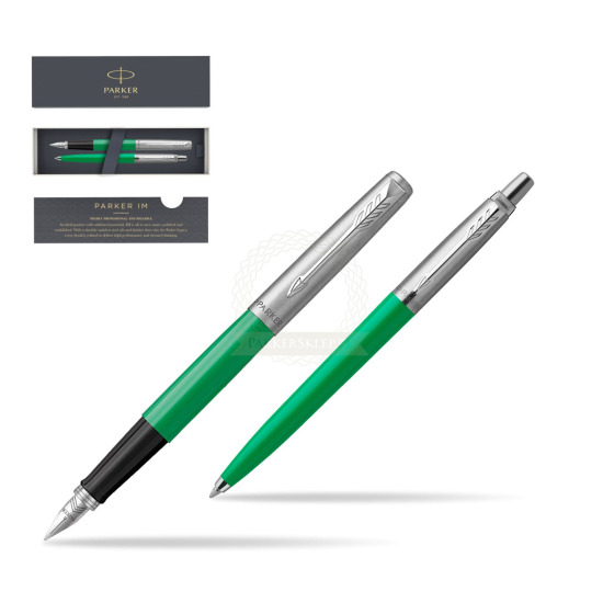 Zestaw Prezentowy Parker Pióro Wieczne + Długopis Jotter Originals Zielony 